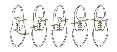 靴紐の結び方　シングル