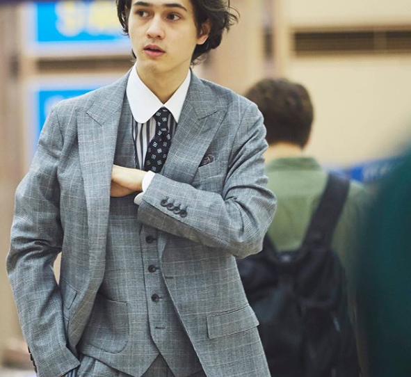 スーツ メンズ 3ピーススーツ グレンチェック柄スーツ スリムスーツ  