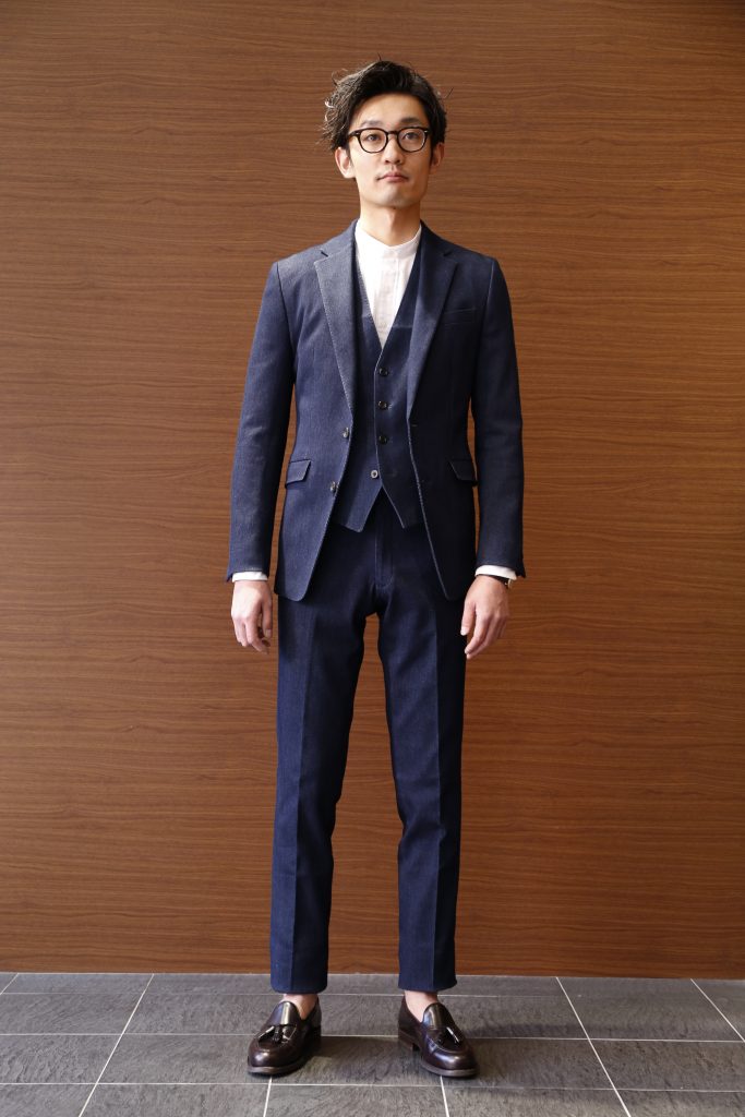 suit select デニムスーツ スリーピース カイハラ - セットアップ