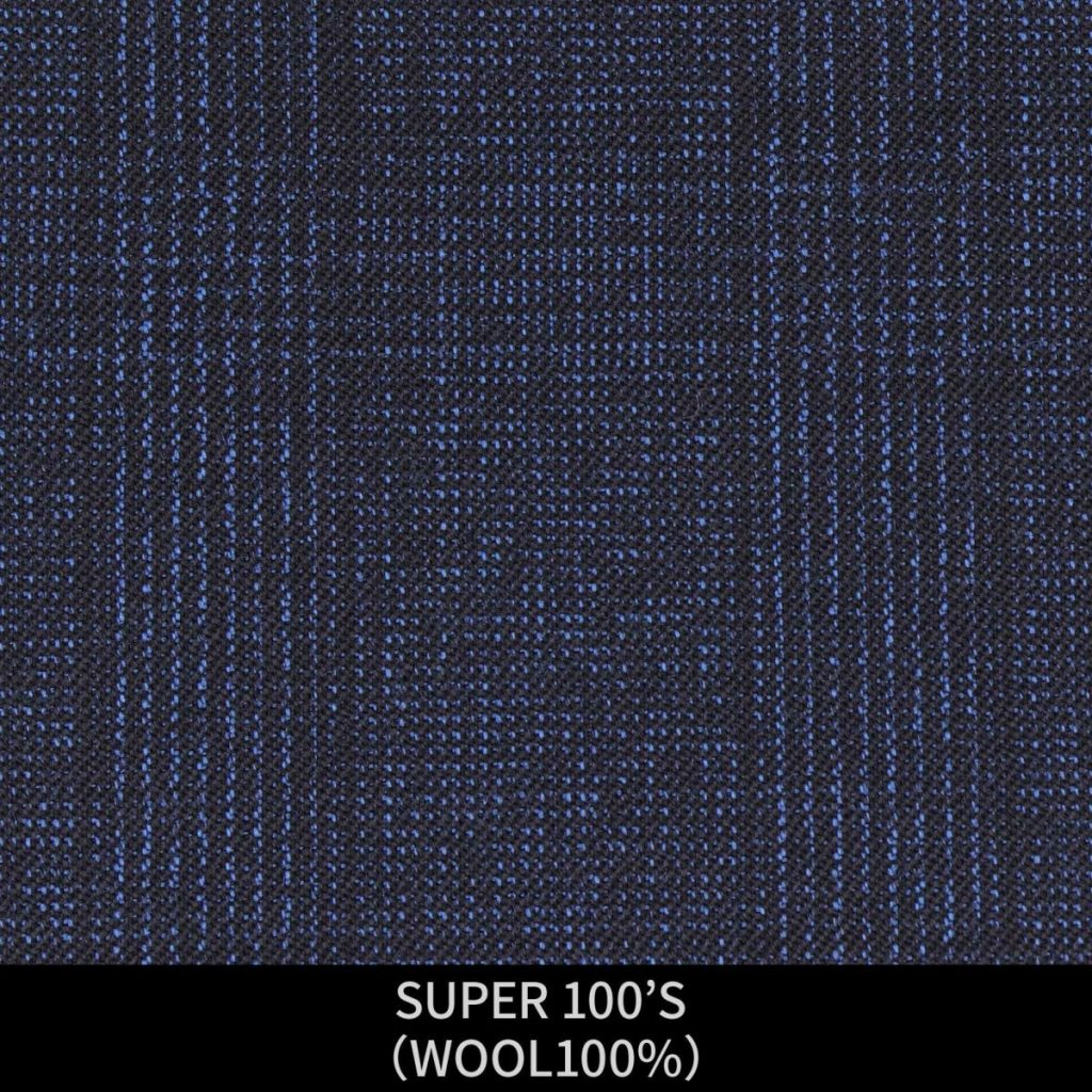 【MEN'S】【パターンオーダー】【KSW】スーツ/ネイビー＆ブルー×チェック/SUPER 100'S (WOOL100%) 商品番号 KSW-086487 ¥ 48,000 ＋税