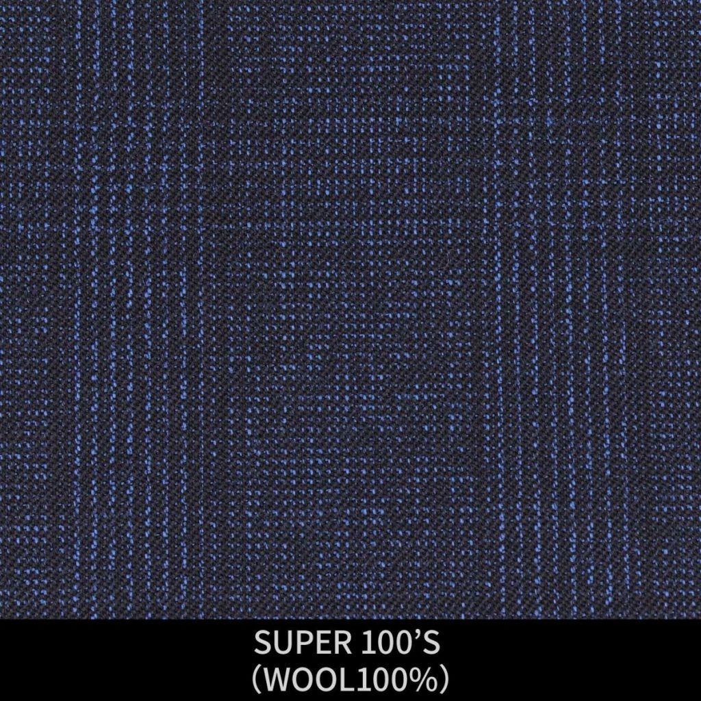 【MEN'S】【パターンオーダー】【KSW】スーツ/ネイビー&ブルー×チェック/SUPER 100'S (WOOL100%) 商品番号 KSW-086487 ¥ 48,000 +税