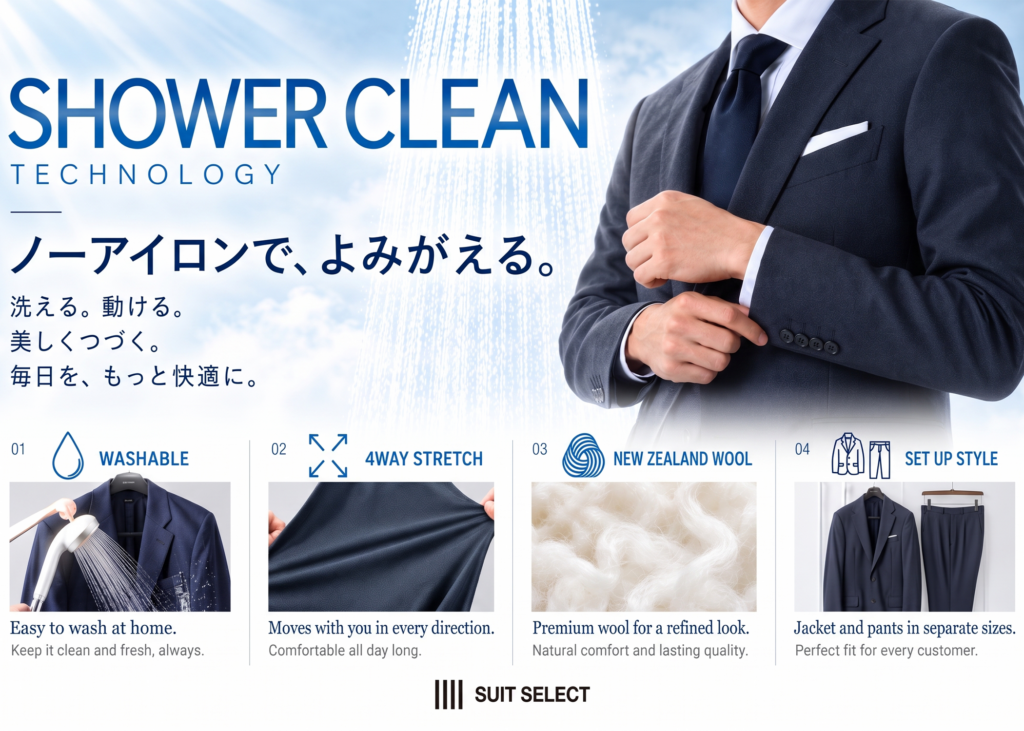 【SUIT SELECT SHOWER CLEAN TECNOLOGY】